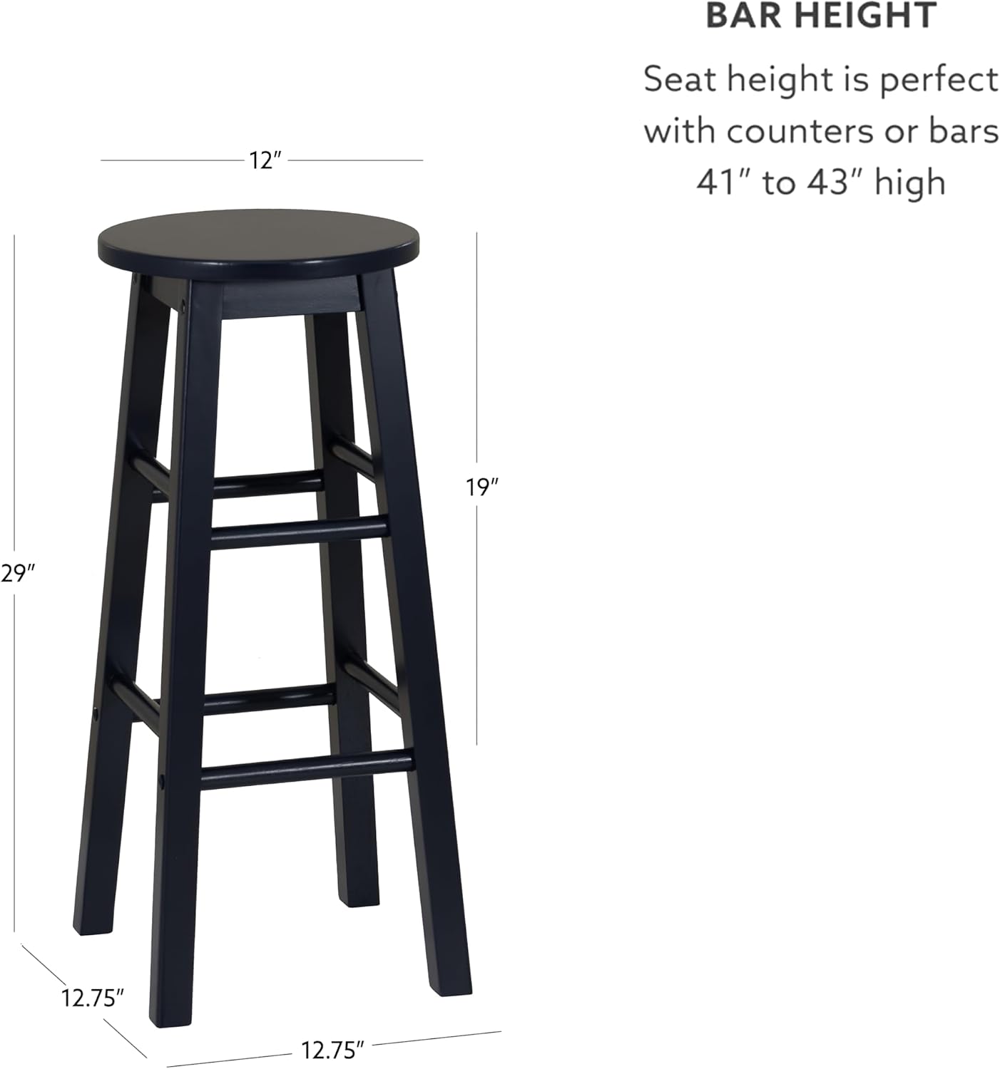 Linon 29-Inch Barstool With Round Seat