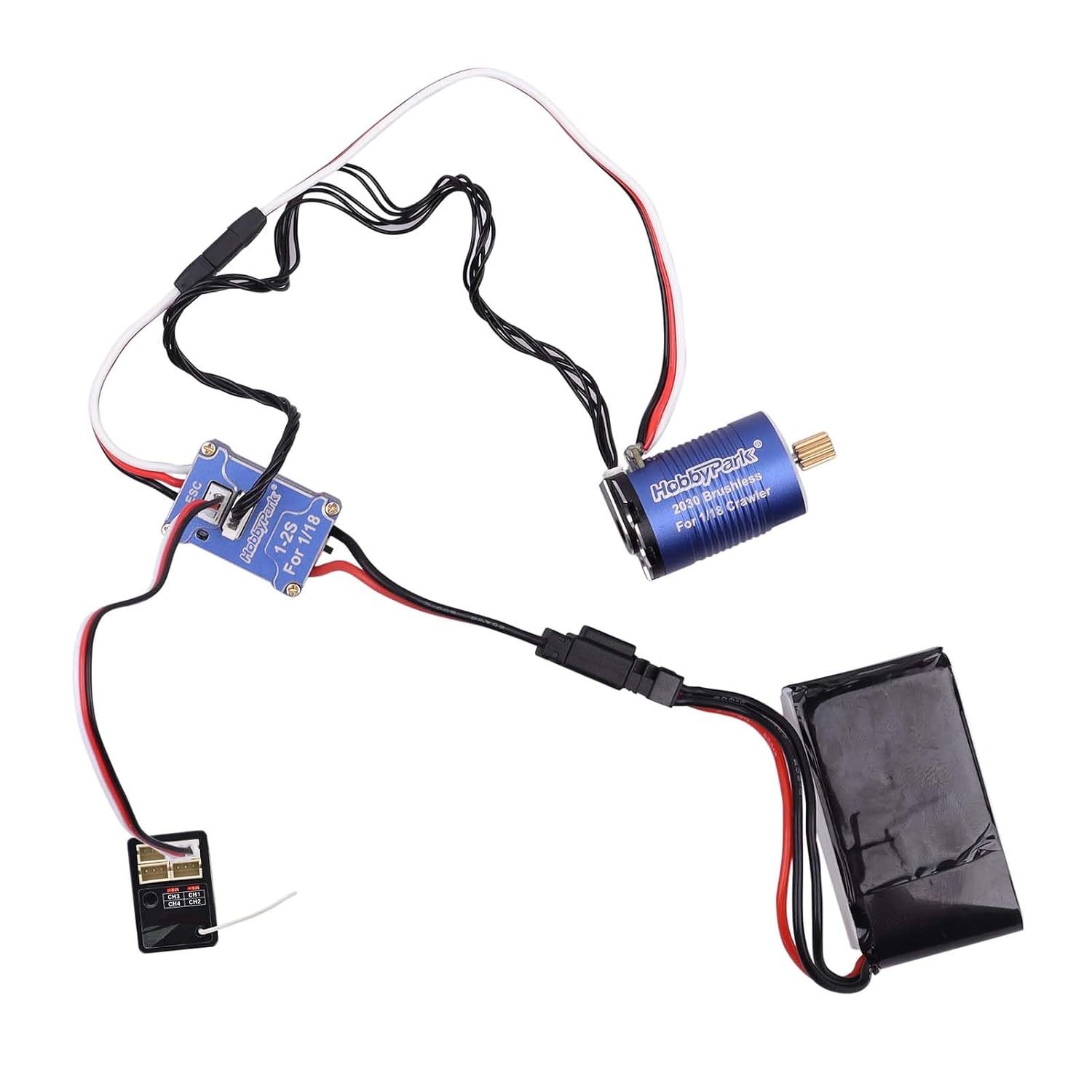HobbyPark High Torque Brushless Motor and ESC Combo for TRX4M 1/18 RC Crawler Car Micro 2030 Sensored 3500KV Upgrades w/11T Pinion