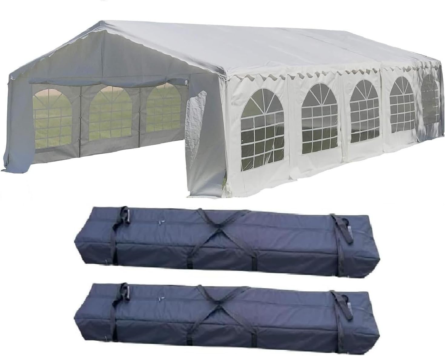 DELTA 26'x16' Budget PE Party Tent + (2) Long Bags + (1) Short Bag, Tents for Parties, Canopy Carpas para Fiestas,Wedding Event Tents for Outdoor Events (B Model)
