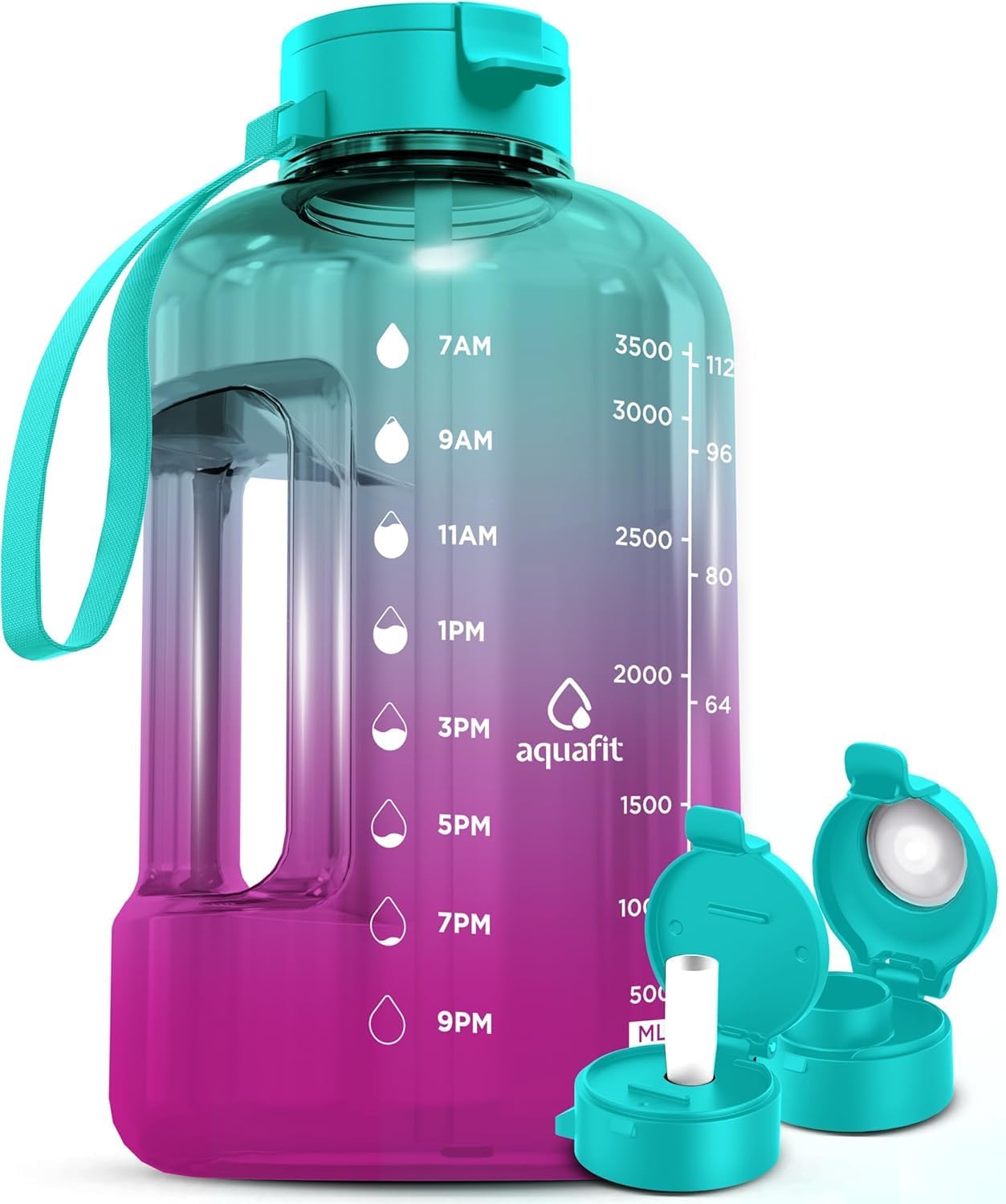 AQUAFIT 1 Gallon Water Bottle with Time Marker