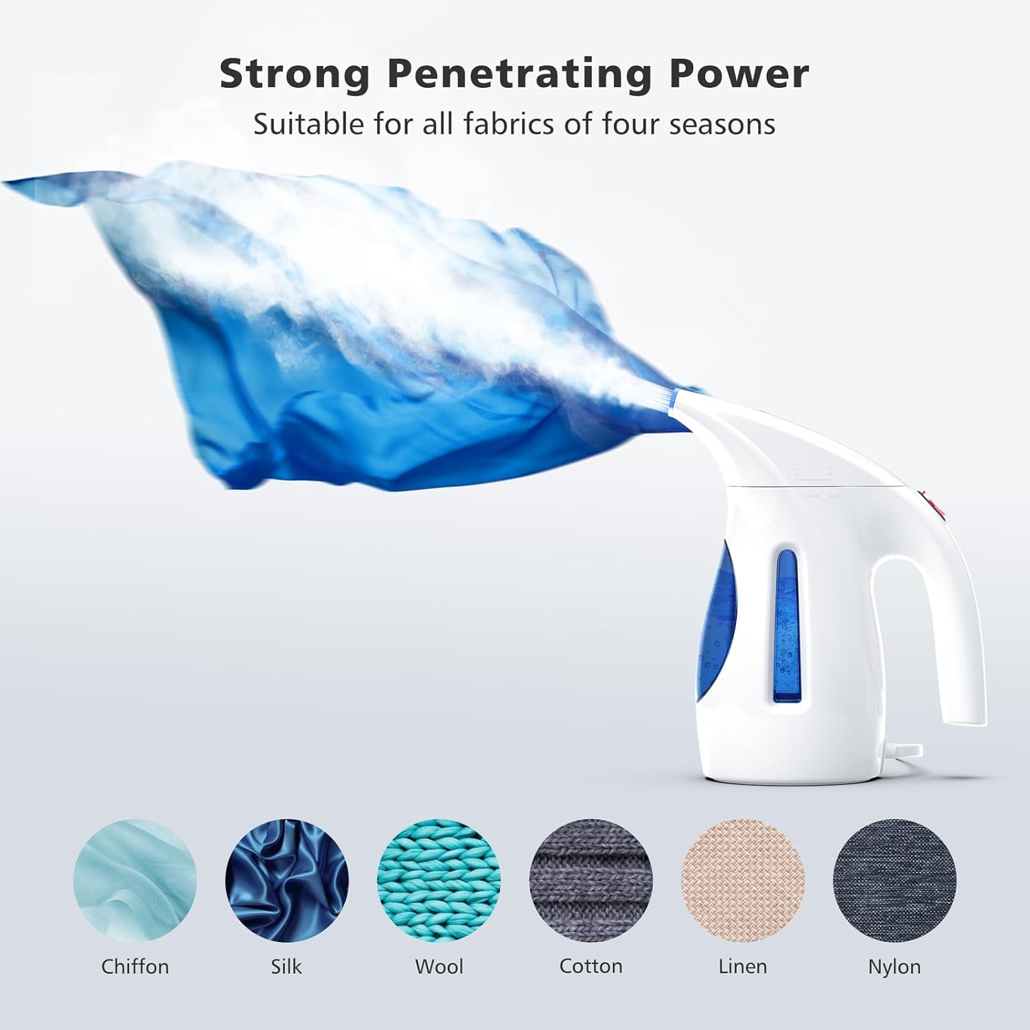 HiLIFE Steamer for Clothes, Portable Handheld Clothing Steamer, 240ml Big Capacity, 700W, Strong Power, Fabric Quick Wrinkle Remover with Brush for Home, Office(ONLY 120V) -Blue