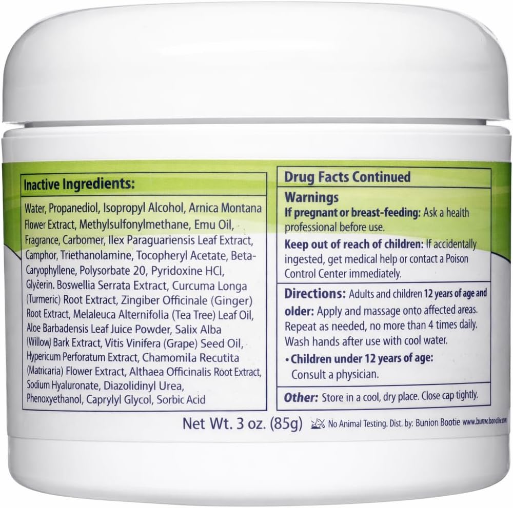 Bunion Balm Day Cream for Sensitive Bunions, Arnica and Menthol, Step 1 | Natural Hallux Valgus Salve for Daily Comfort
