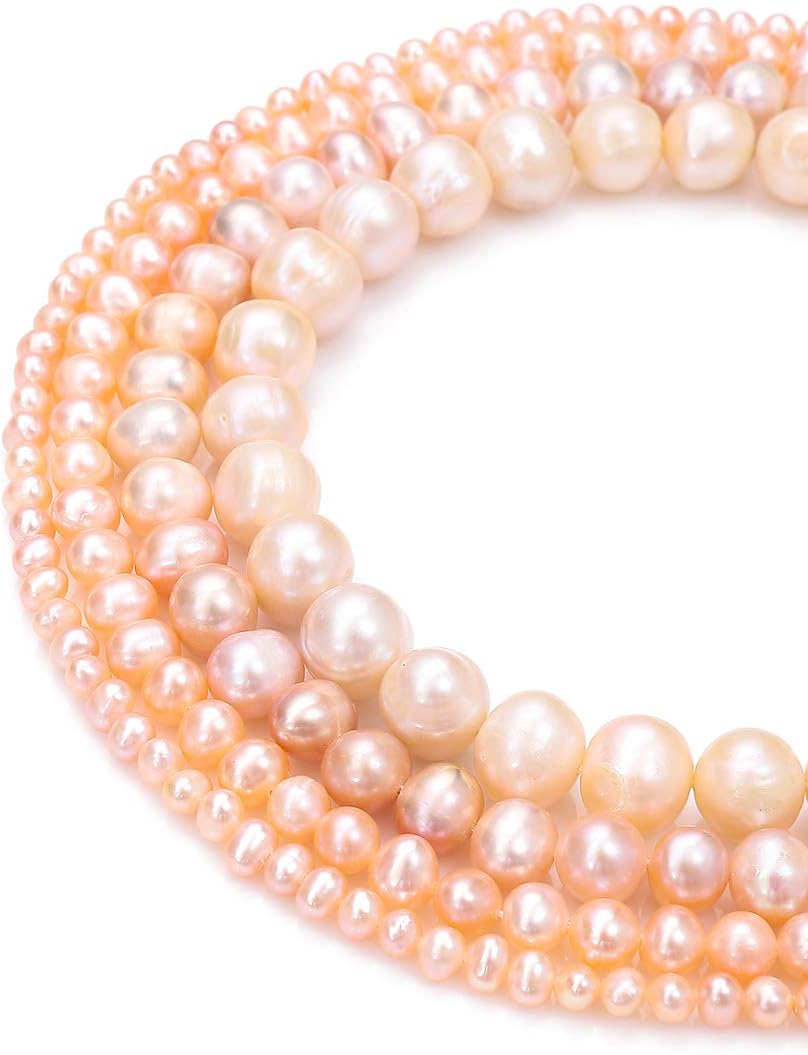 BEADIA Natural Pearl Beads Side Hole 7-8mm Purple Freshwater Cultured Loose Gemstone Beads for DIY Jewelry Making 13.8''/Strand