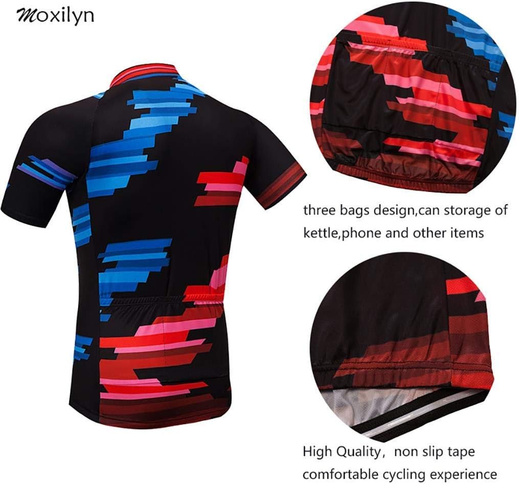 Men's Quick-Dry Cycling Jersey Set Road Bike Bicycle Shirt + Bib Shorts with 9D Gel Pad MTB Riding Clothing Kit