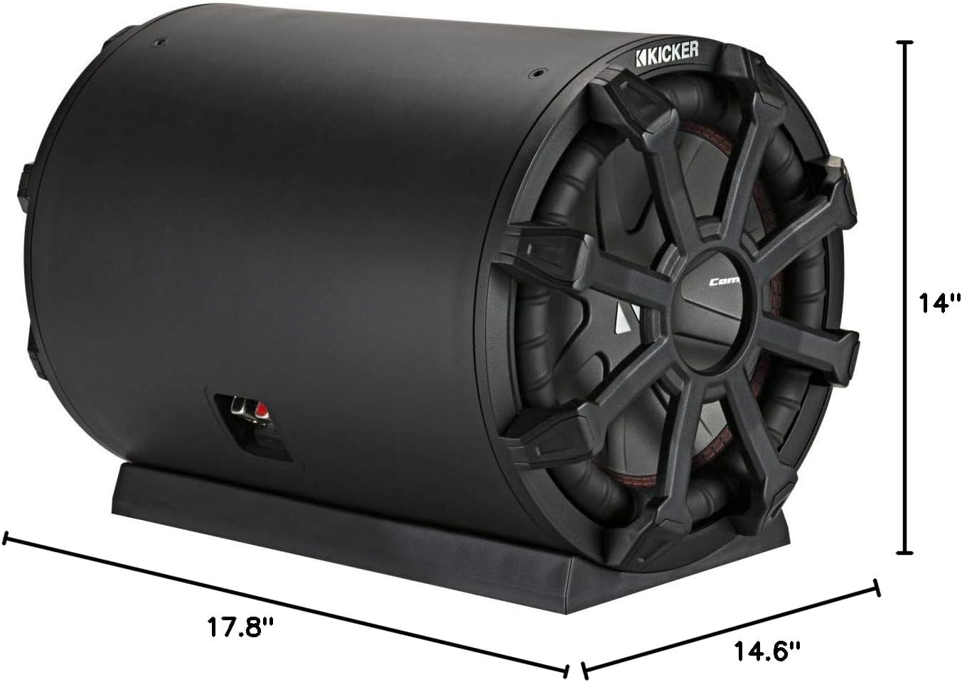 KICKER 46CWTB102 TB10 10-inch Loaded Weather-Proof Subwoofer Enclosure w/Passive Radiator - 2-Ohm, 400 Watt
