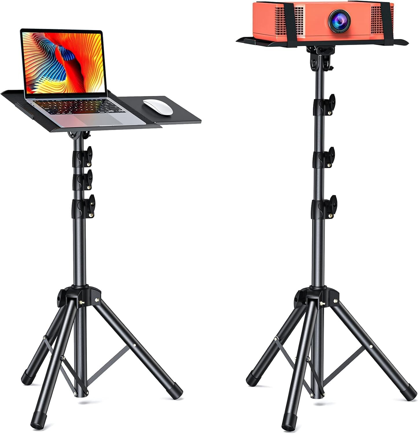 AMADA Projector Stand, Laptop Stand with Adjustable Height 22 to 36 inch, Heavy Duty Projector Mount as DJ Racks, Portable Projector Tripod Stand