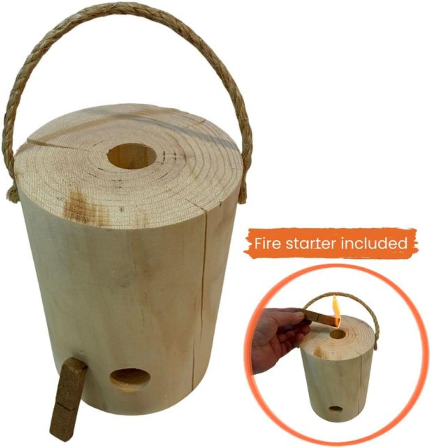 The Original OneLogFire (6) Pack | Swedish Fire Log | Swedish Torch | One Log Campfire | for Outdoor Firepit | Campfire | Bonfires | Fireplace