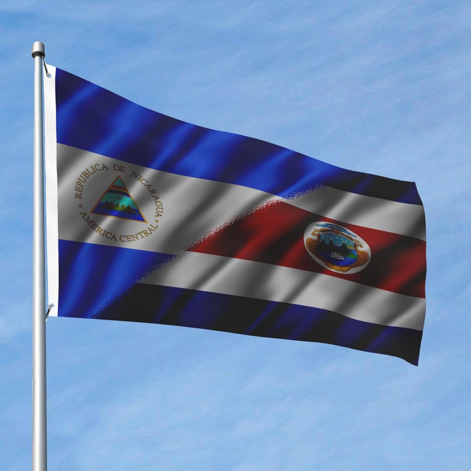 Nicaraguan Nicaragua And American Usa Flag 2x3 Ft Flags Double-Sided Printing Outdoor Indoor Decoration Country Flag 2x3 Foot Polyester Banner