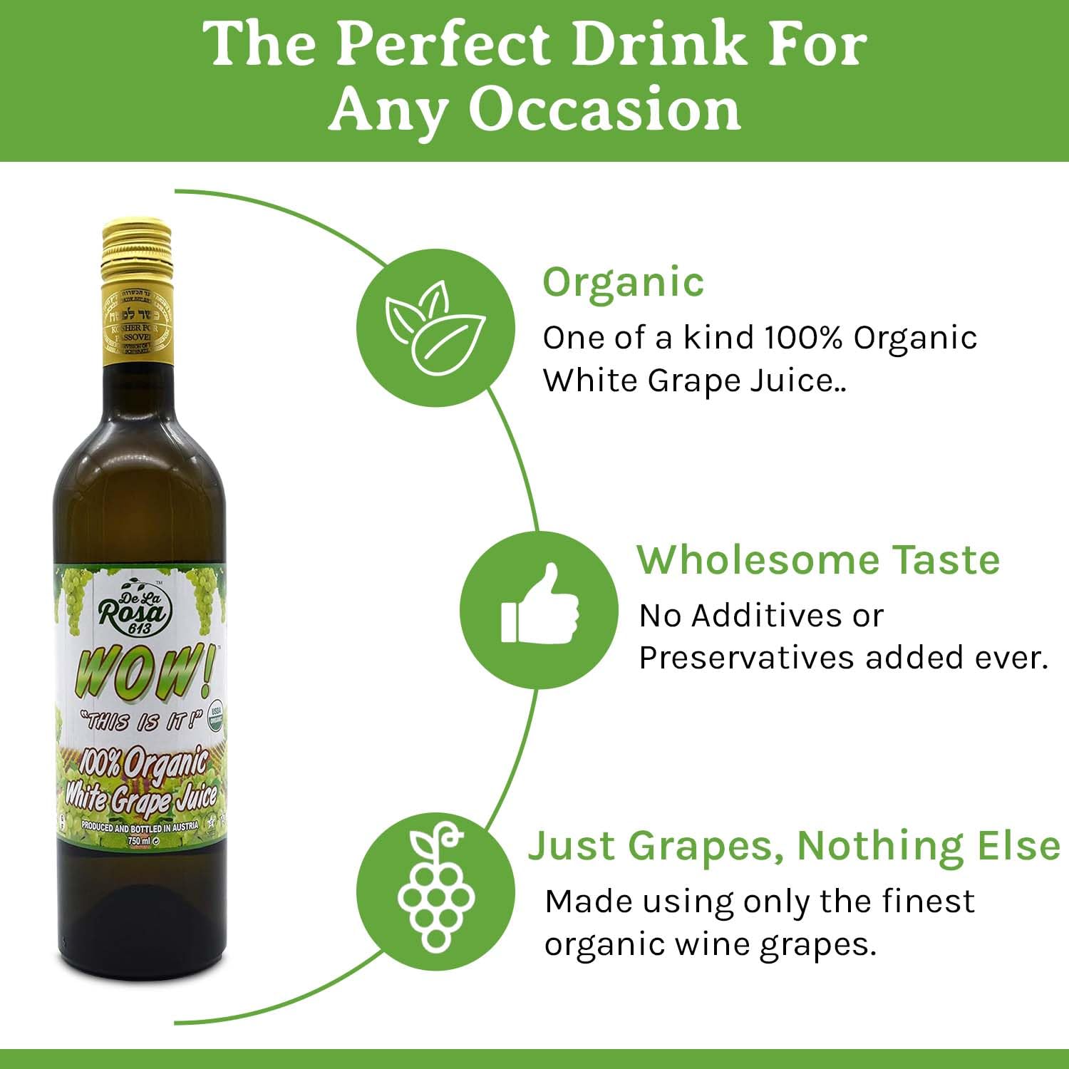 De La Rosa Organic Austrian Kosher Red Grape Juice (25.4 oz - 2pack)