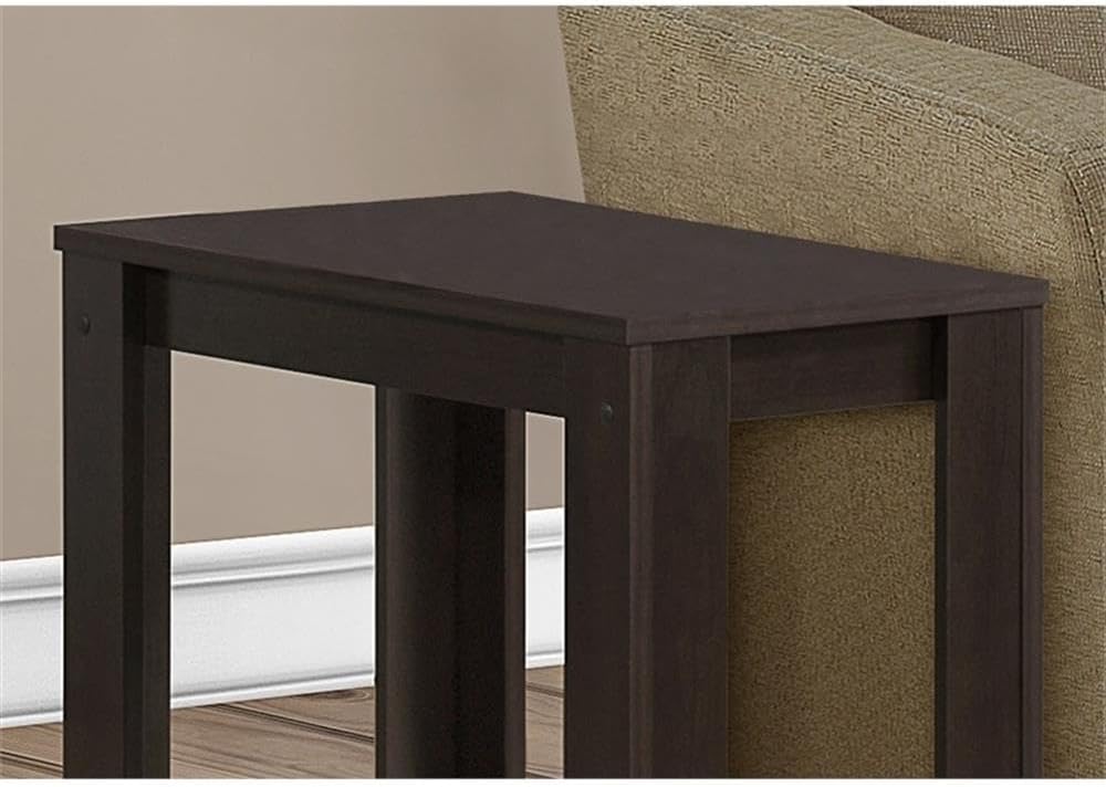 Monarch Specialties I Accent End Side-Lamp Table with Shelf, 24" x 12" x 22", Cappuccino