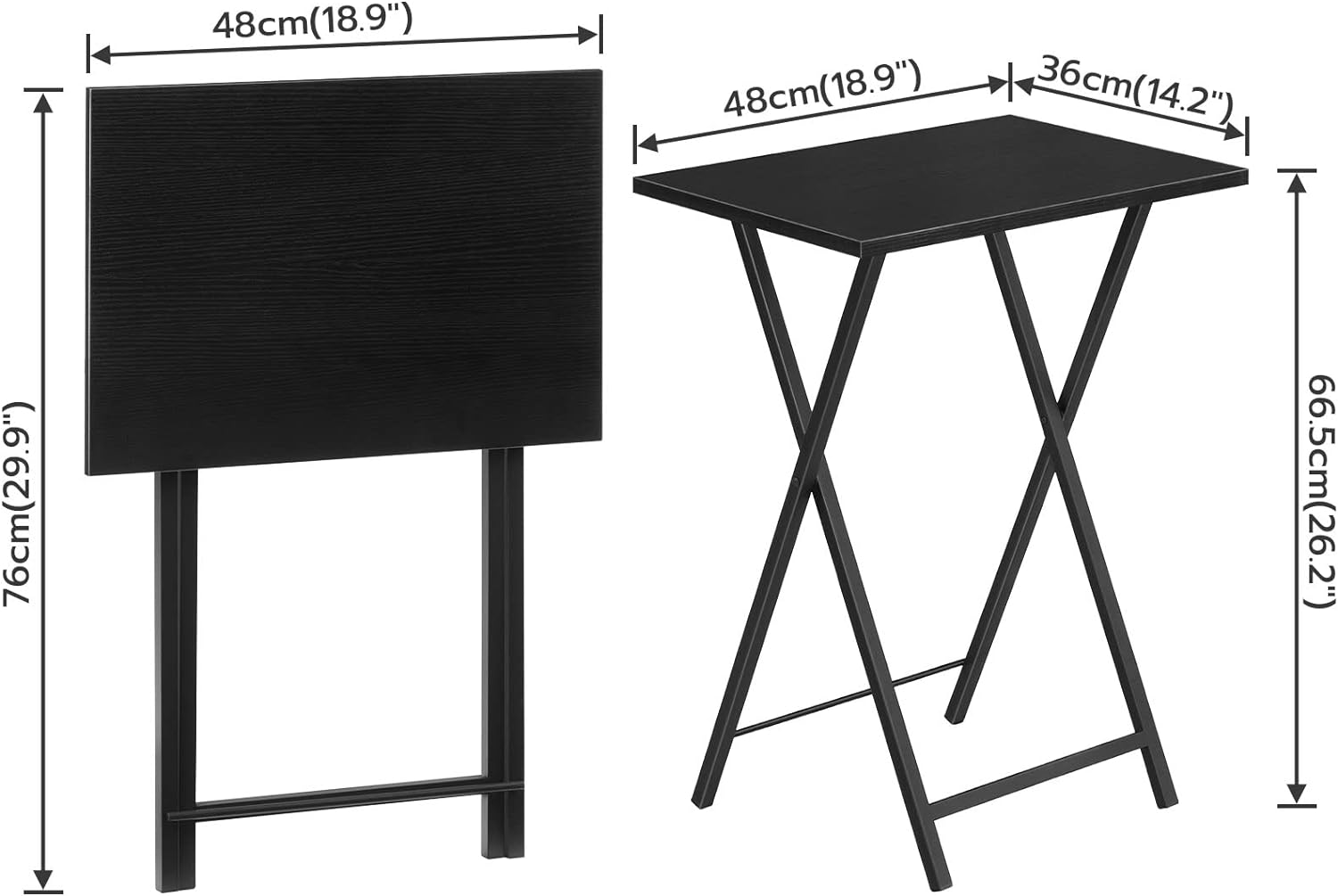 HOOBRO Folding TV Table, TV Tray, Stable Snack Table for Small Space, Portable Sofaside Desk, Easy Assembly and Storage