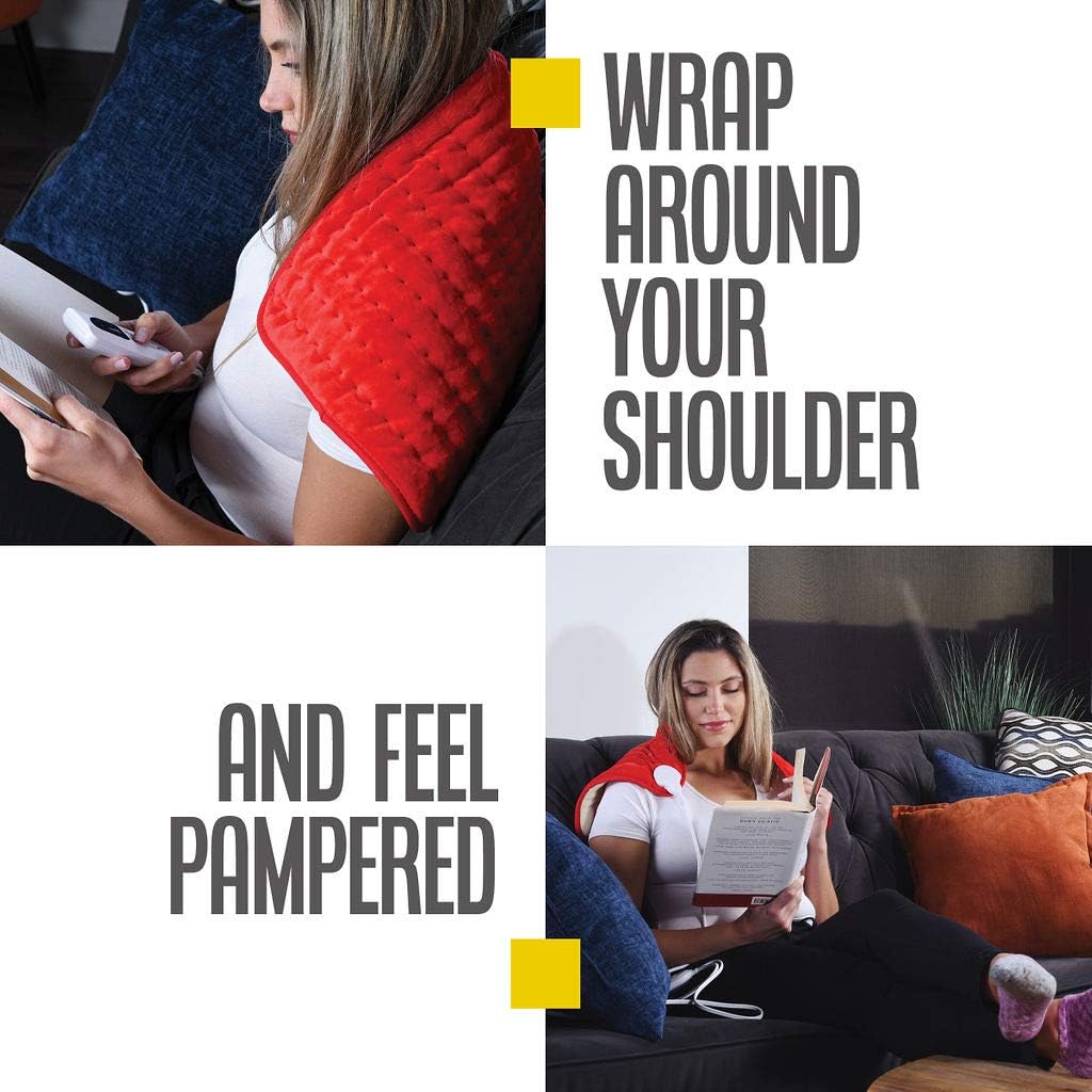 Heating pad - Electric Best for Back Pain and Cramps Relief 2 Hour auto Off Measures 24" X 12" Moist with Many Adjustable Setting Heats Fast