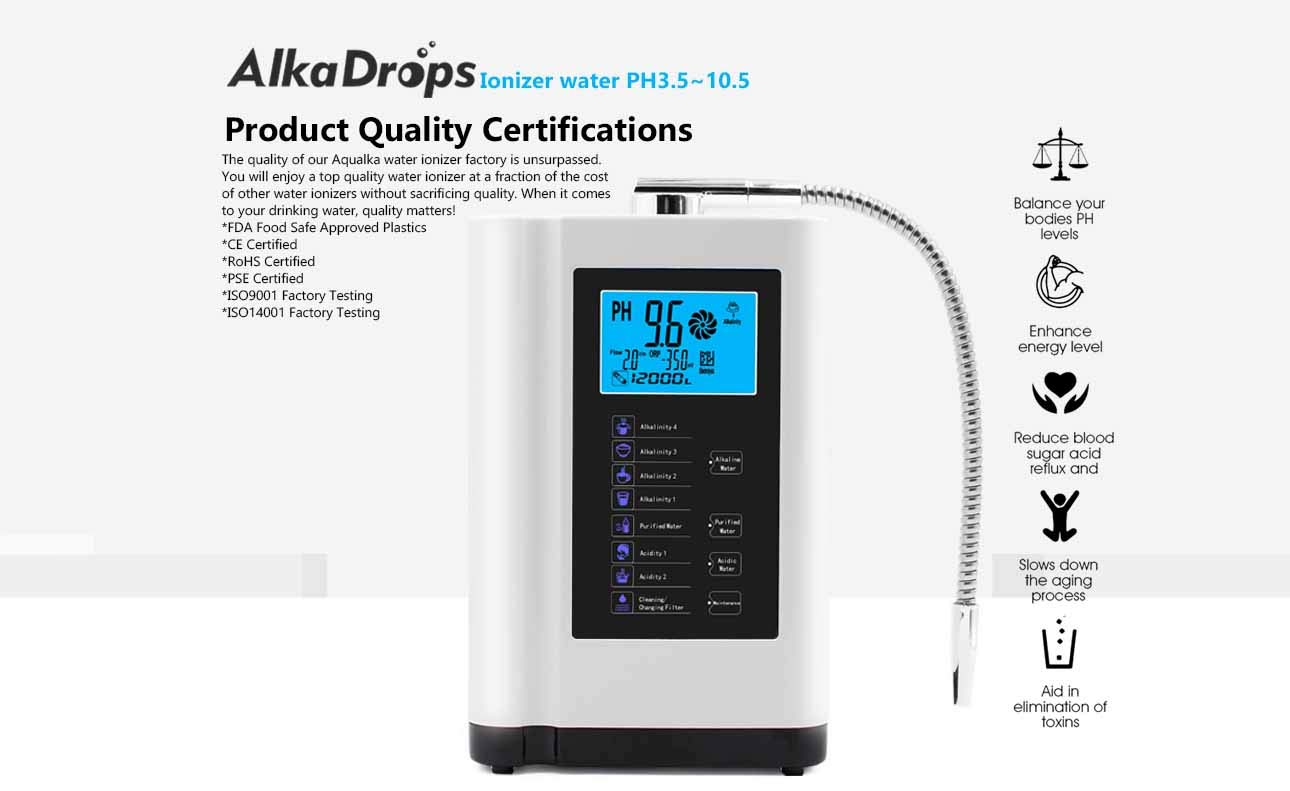Water Ionizer, Water Purifier Machine PH 3.5-10.5 Alkaline Acid Water Machine, Up to -500mV ORP, 8000 Liters Per Filter, 7 Water Settings