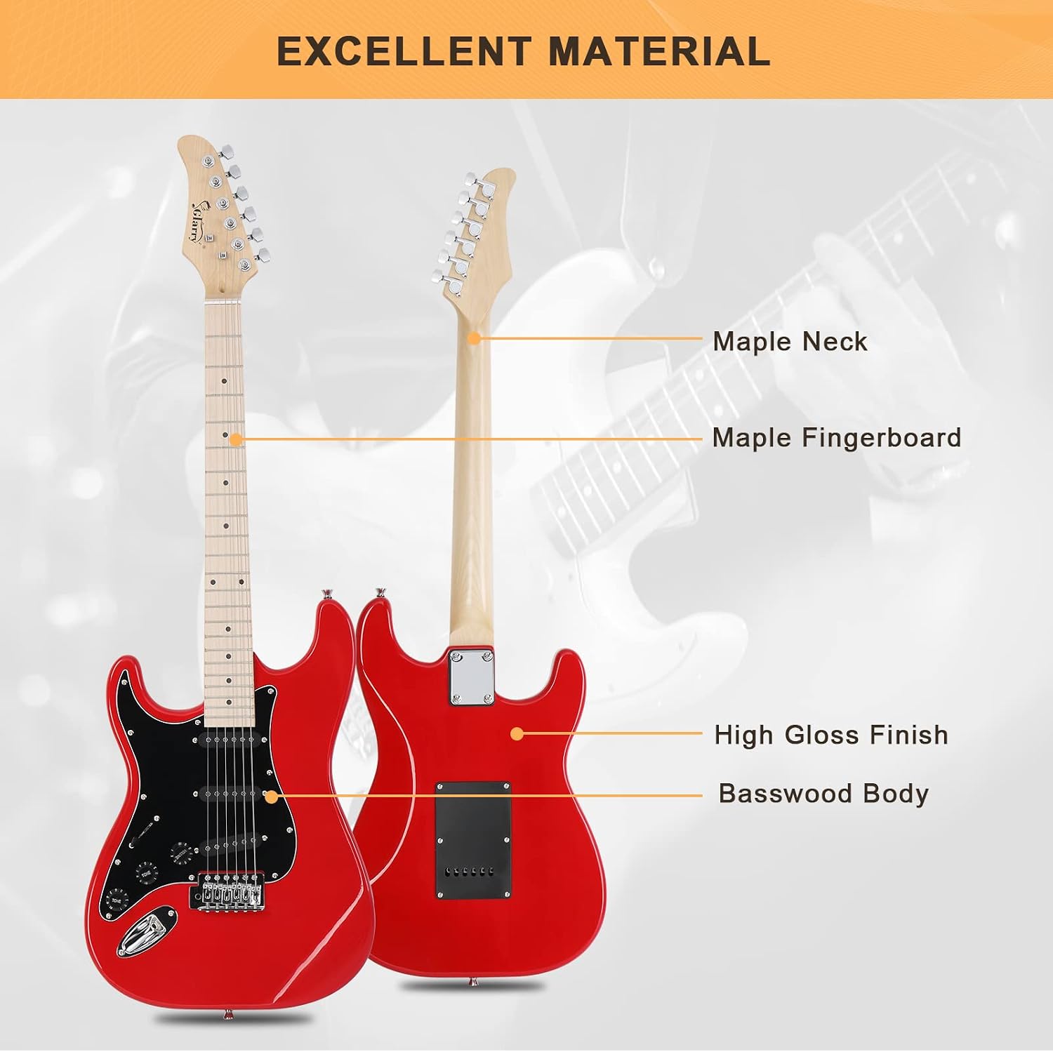 GLARRY Full Size Electric Guitar for Music Lover Beginner with 20W Amp and Accessories Pack Guitar Bag (DARK BLUE, 39" Right Handed)