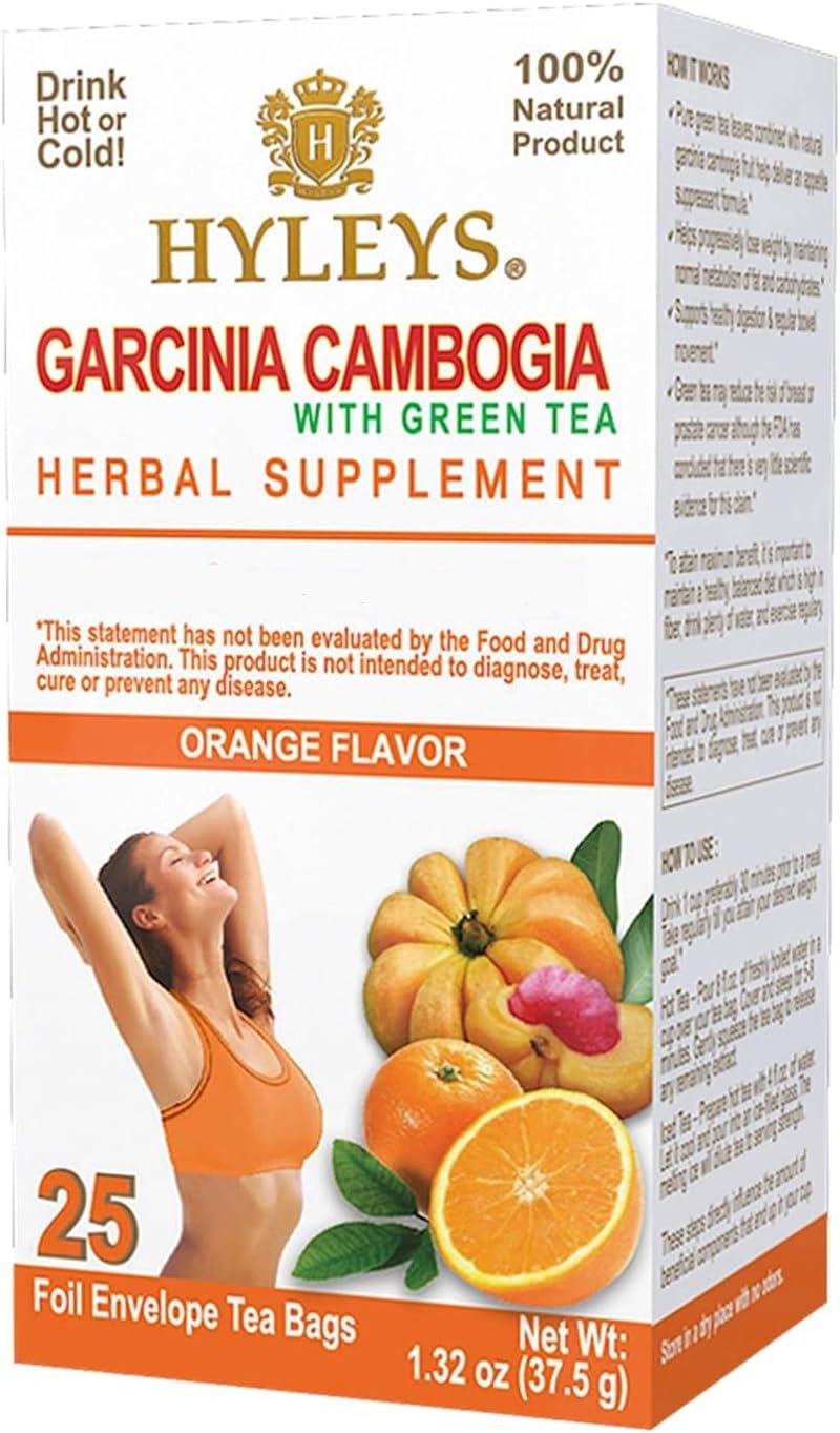 HYLEYS Tea Garcinia Cambogia Green Tea 5 Flavors Assortment - 25 Tea Bags