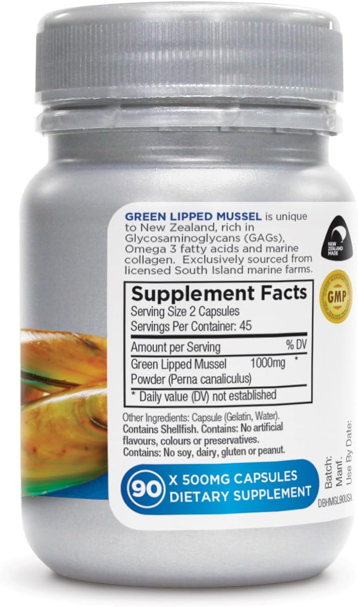 Green Lipped Mussel - 90 Capsules - The Miracle From New Zealand for Arthritis Care and Joint Health