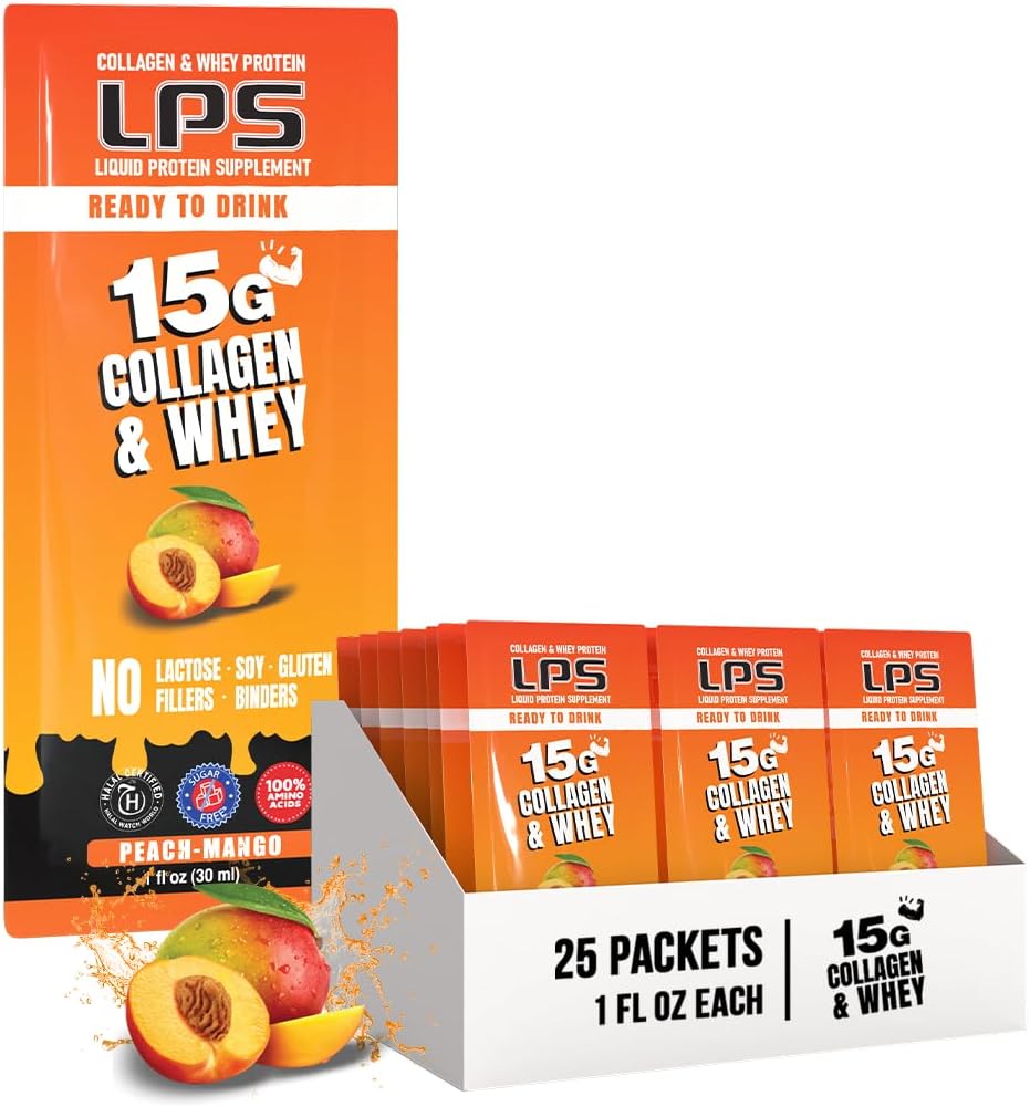 Nutritional Designs LPS Liquid Collagen & Whey Protein Supplement - Non-GMO Drink, Sugar-Free - Promotes Healthy Skin & Hair for Men & Women, Grape
