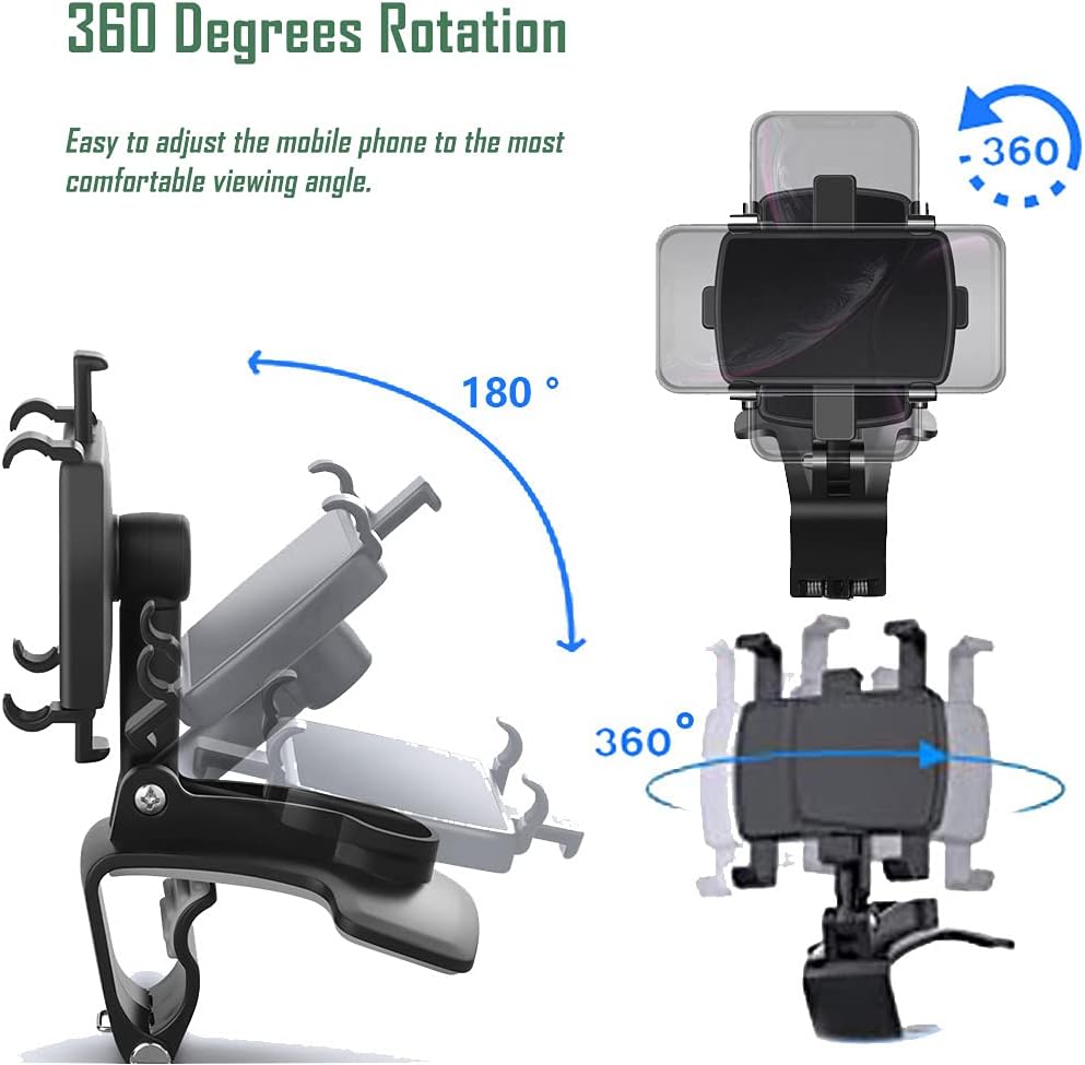 Car Phone Holder Mount,360 Degrees Rotation Dashboard Phone Holder for iPhone,Samsung,Google,Nokia,and 4 to 7" Smartphones