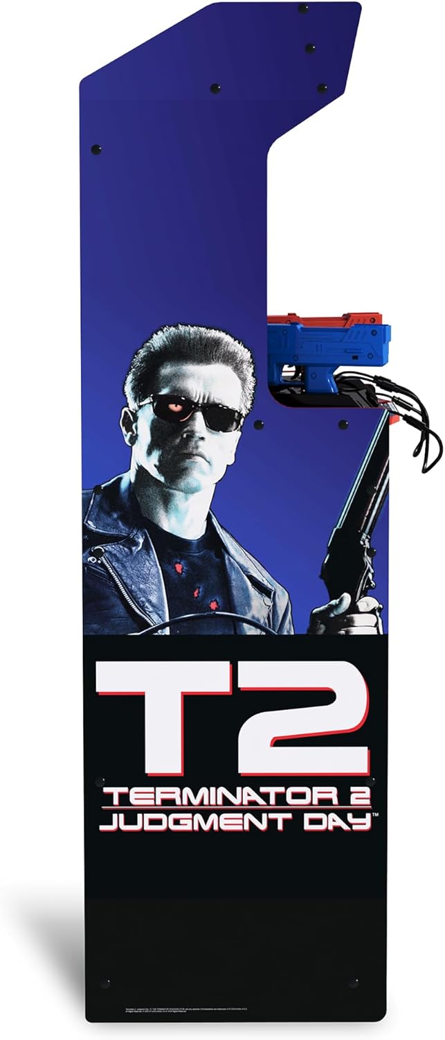 Arcade1Up Terminator 2 Deluxe Arcade Machine with Real-Feel Arcade Guns | 17-Inch BOE Color Monitor, Dual Speakers and Wi-Fi Online Leaderboards