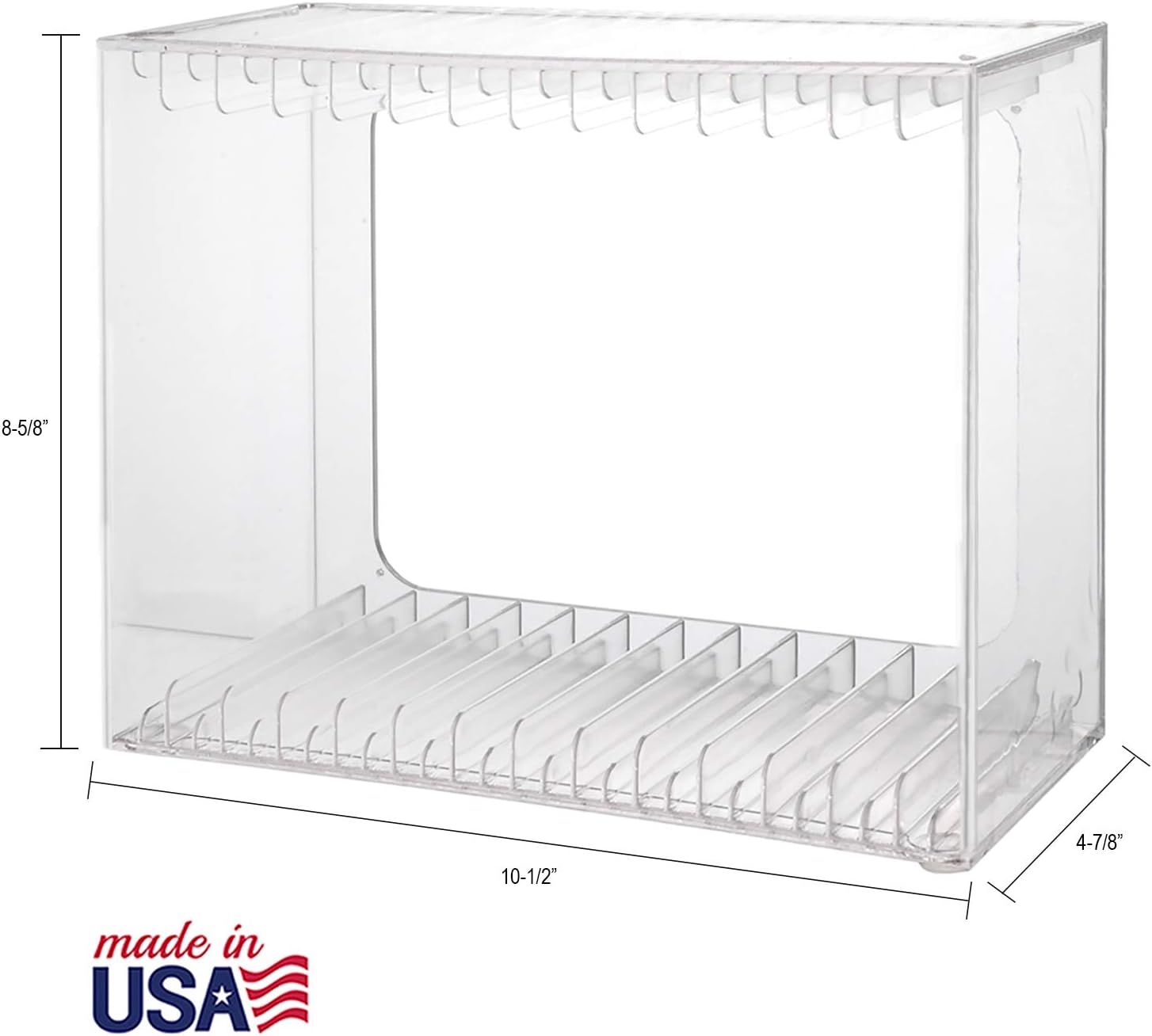 STORi Stackable Clear Plastic DVD Organizer with Rubber Feet | Rectangular Holder Perfect for Theater Room | Holds up to 14 Standard DVD Cases