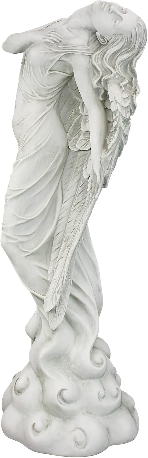 Design Toscano Remembrance and Redemption Angel Religious Indoor/Outdoor Garden Statue, From Base to Top of the Wings Nearly 3 feet tall! Tall, Cast Stone Resin, Antique Stone Finish