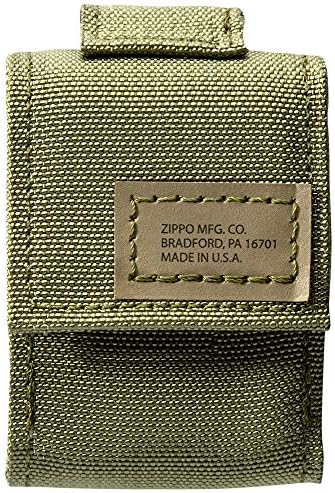 Zippo OD Green Tactical Pouch and Black Crackle Windproof Lighter Gift Set