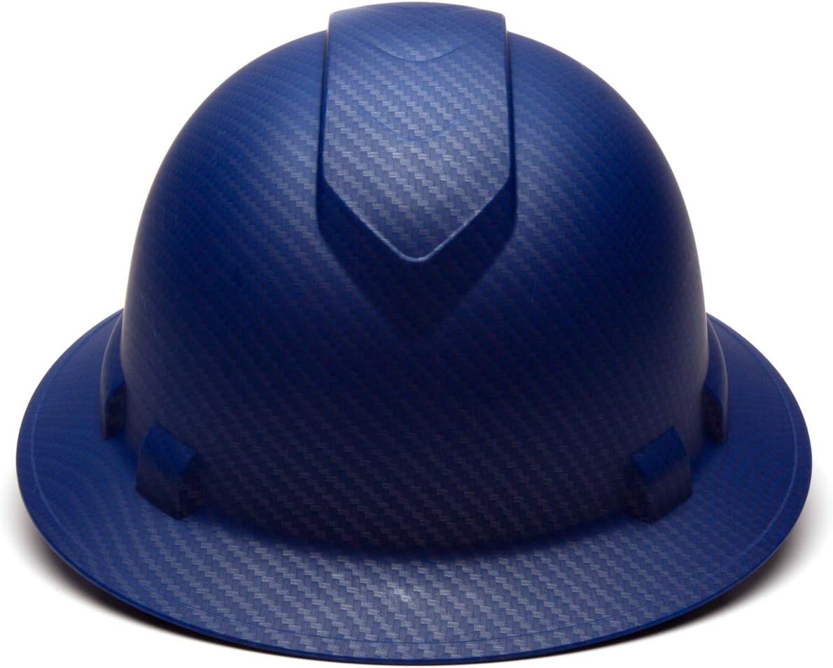 Pyramex Ridgeline Full Brim Hard Hat 4 Point Ratchet White | Full-brim sun & rain protection, HDPE shell, Ratchet suspension, Construction & utility, ANSI Z89.1 Type I Class C/G/E
