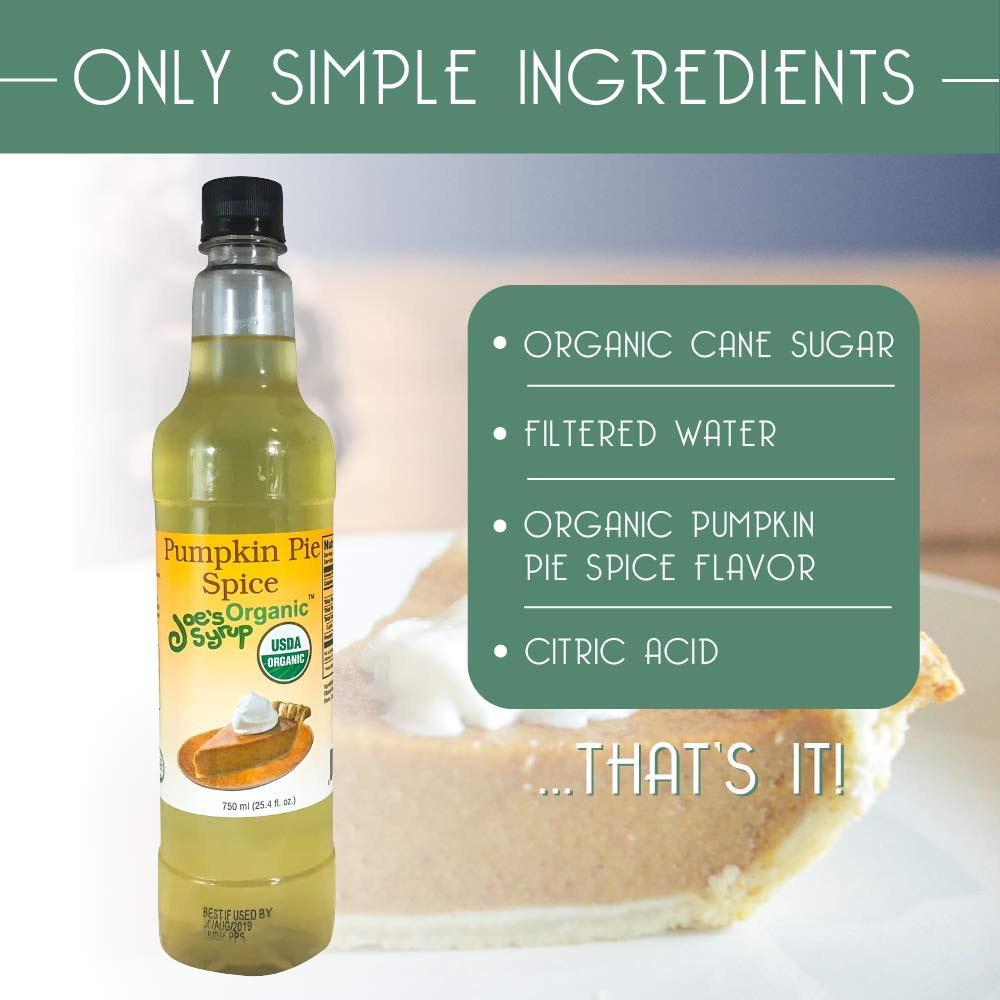 Joe’s Syrup Organic Flavored Syrup, Organic Strawberry, 750 ml | Vegan, gluten-free, Non-GMO, no HFCS; for cocktails & desserts