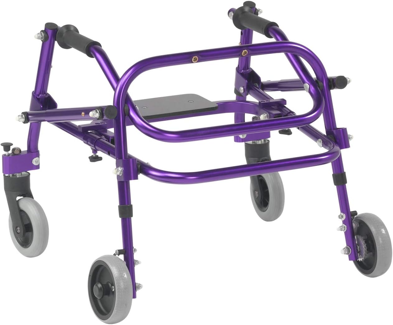 Inspired by Drive Nimbo 2G Posterior Walker with Seat, Wizard Purple, Small | Lightweight Posterior Walker with Padded Seat Lets Users Rest and Move Safely with Adjustable, Sturdy Support