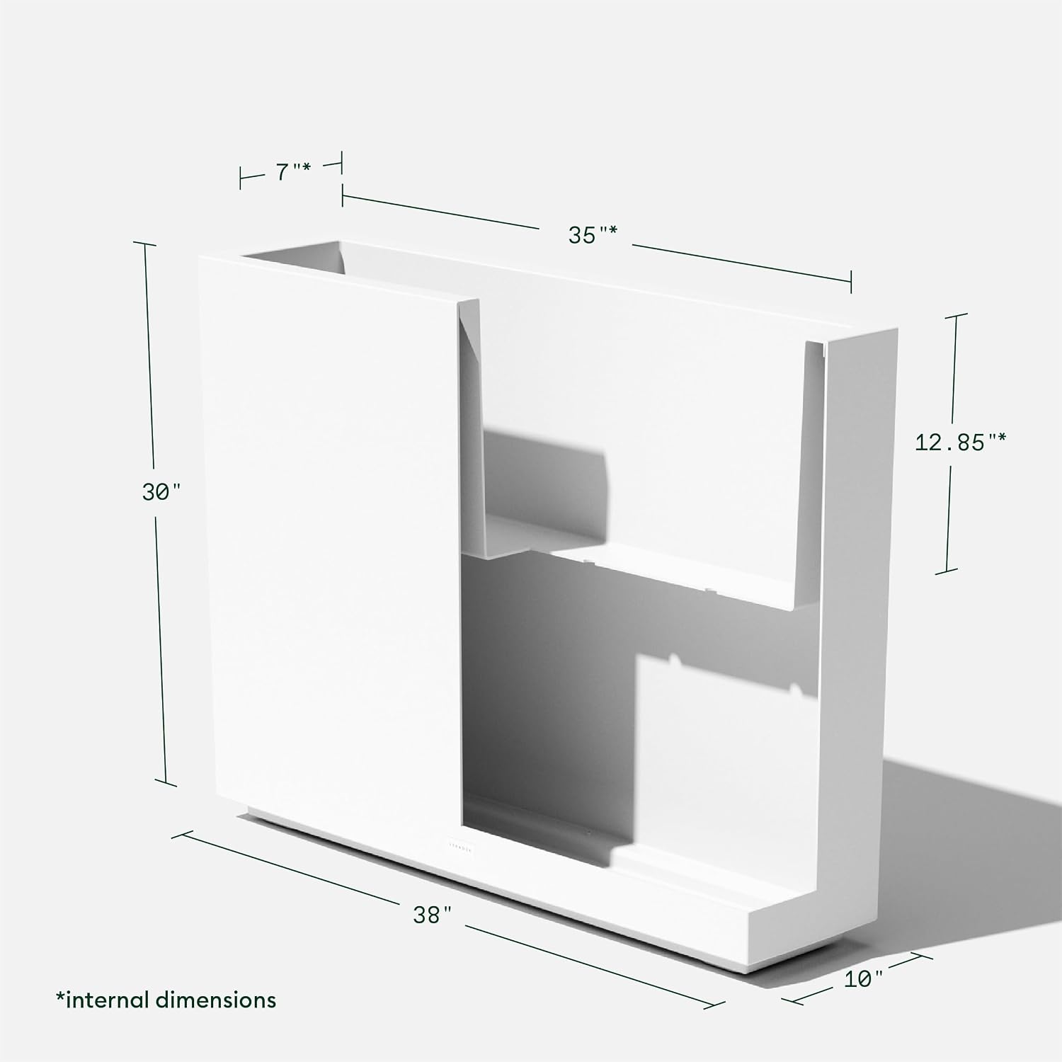 Veradek Span Plastic Box Series Planter - Tall Rectangular, White, All-Weather Resistant, Removable Insert Bucket, Modern Design, Indoor/Outdoor Use | Made From Durable Plastic Featuring a Removable Insert Bucket. Modern Porch/Patio Décor for Plants and…