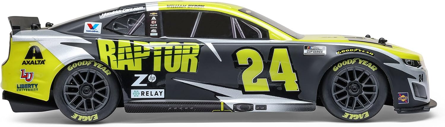 Losi 1/12 NASCAR RC Race Car William Byron No. 24 2025 Raptor Chevrolet ZL1 2S AWD Brushed On-Road Battery & Charger Included Black LOS1122524