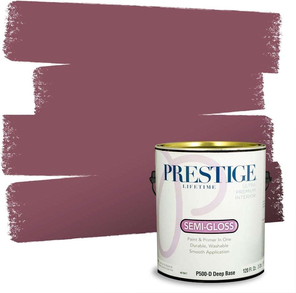 PRESTIGE E500-P-SW6303 Exterior Paint and Primer in One, 1-Gallon, Semi-Gloss, Comparable Match of Sherwin Williams Rose Colored, 1 Gallon, SW17-Rose