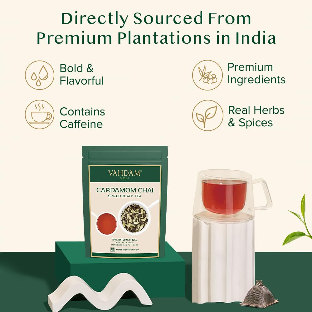 VAHDAM, Green Tea Leaves From Himalayas 170+ Cups (12oz) High Elevation Grown Green Tea Leaves From Himalayas | Pure Unblended Single Origin Green Loose Leaf Tea | Vacuum Sealed