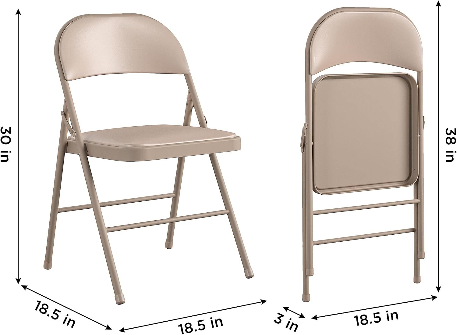 COSCO Vinyl Folding Chair, 4 Pack, Black