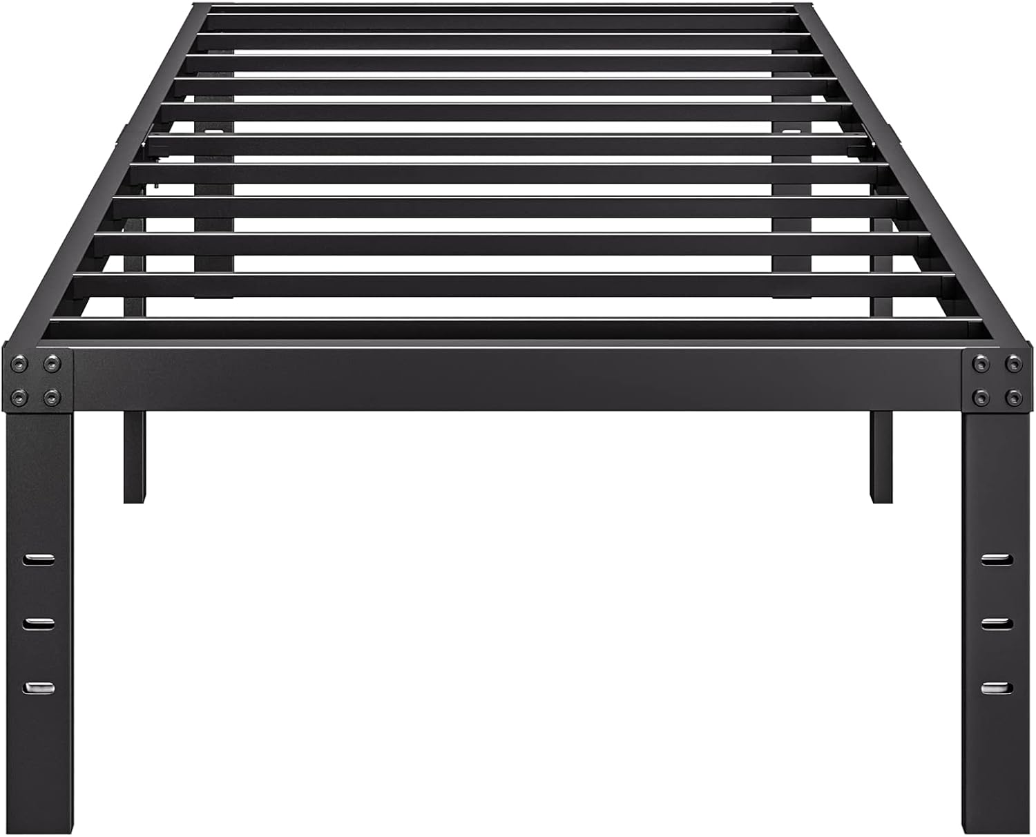 Heavy Duty Platform 14 Inch Full Bed Frame with Storage, Black