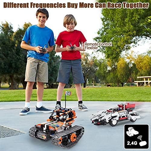 3-in-1 STEM Remote Control Building Kits - Tracked Car/Robot/Tank - 2.4Ghz Rechargeable RC Racer Toy Set Gift for 8-12 14 Year Old Boys and Girls