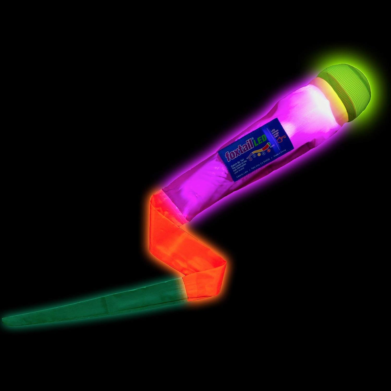 LED - Outdoor Throw and Catch Light Up Game - Foam Ball & Tail Glow at Night - Play in The Dark - Fun Gift Idea for Kids & Adults, Boys & Girls