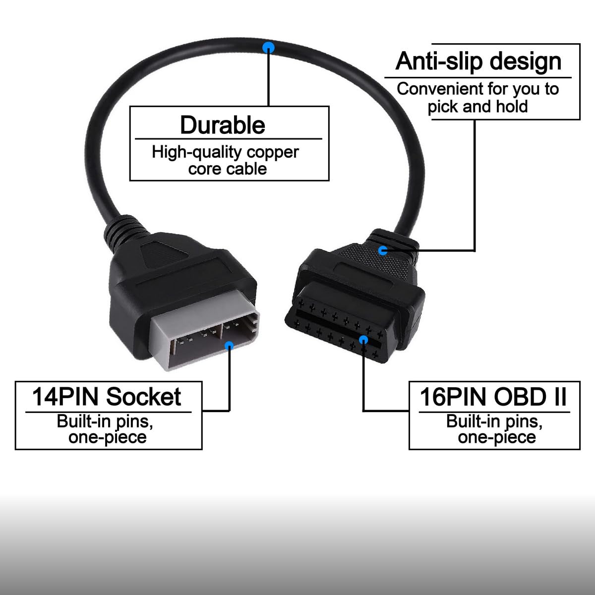 OBD OBD2 16 Pin Connector Diagnostic Adapter Cable Compatible for BMW 20 Pin