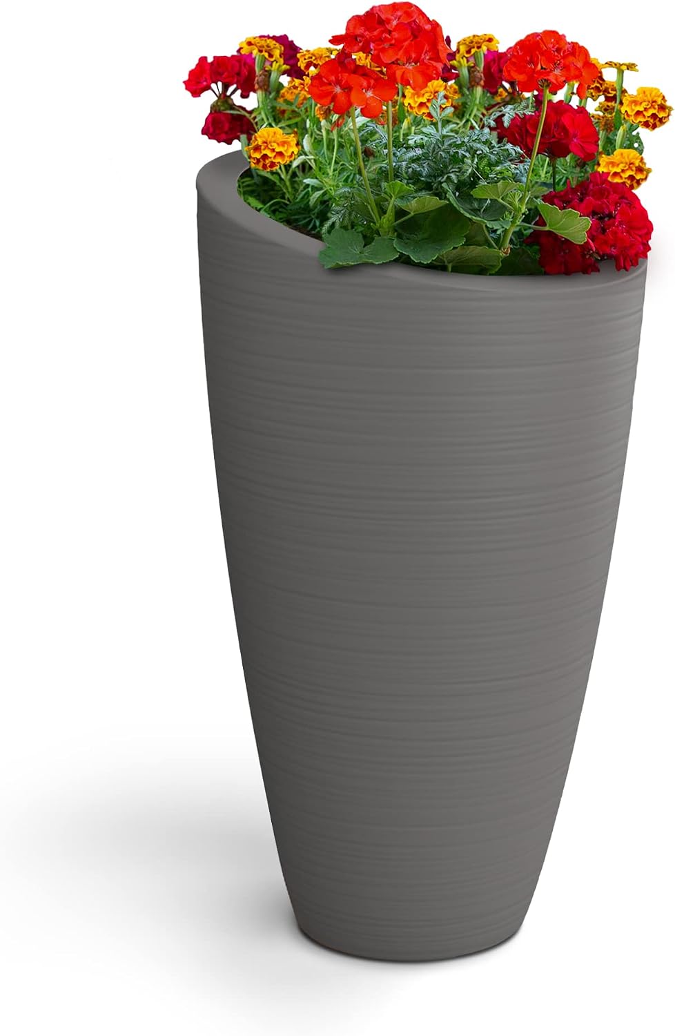 Mayne Modesto 20in Round Modern Planter, Neptune Blue | All season, Indoor/Outdoor, Double-wall design, Fade resistant, 15-year warranty