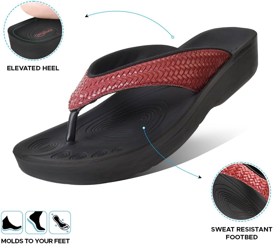 AEROTHOTIC Comfortable Arch Support Flip Flops for Women Orthotic Sandals
