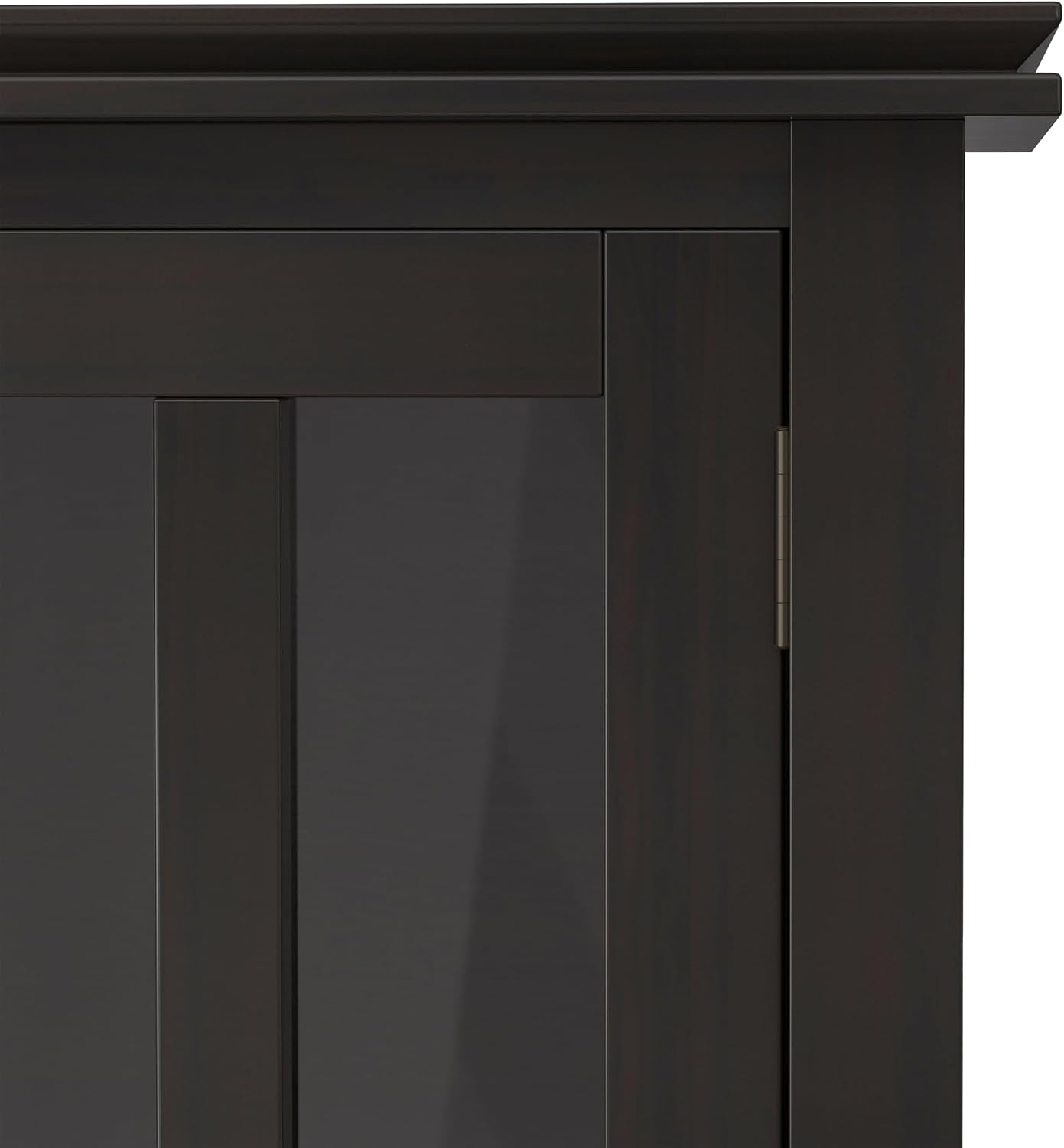 SIMPLIHOME Artisan 30" Wide Solid Wood Cabinet in Russet Brown
