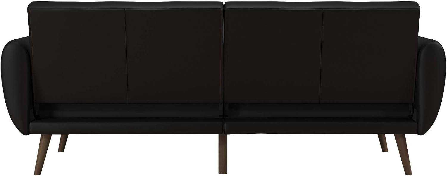 Novogratz Brittany Futon Sofa Bed and Couch Sleeper, Camel Faux Leather