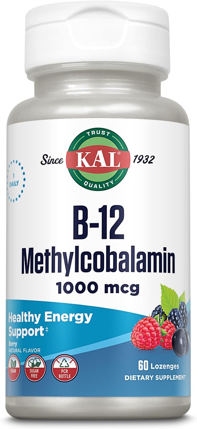 KAL Vitamin B-6 B-12 Folic Acid DropIns, Liquid Vitamin B Supplement Drops, Heart Health, Energy, Red Blood Cell Support with Methyl B12 and Methyl Folate, Natural Mixed Berry Flavor, 59 Servings, 2oz | Cardiovascular, Energy & Nerve Support - Active P-5…