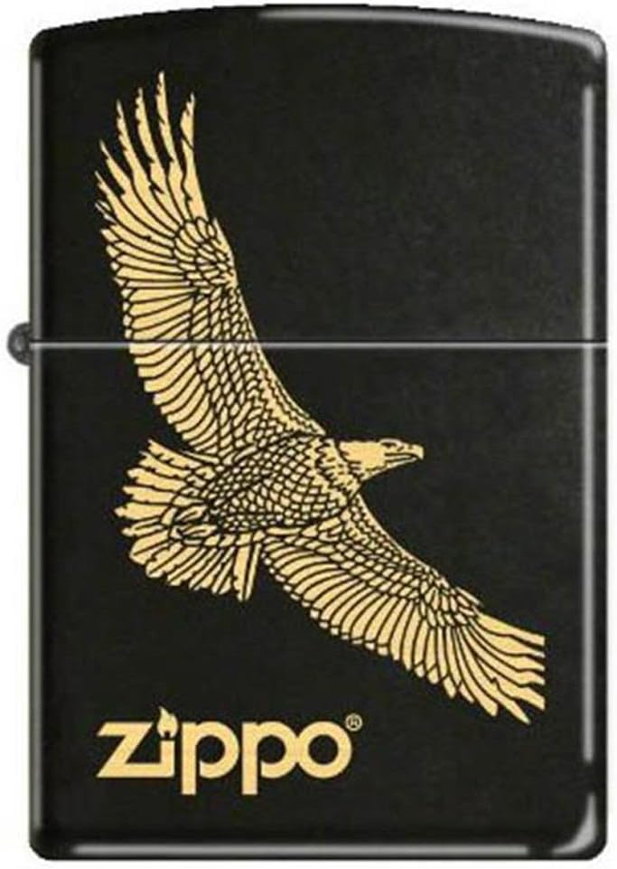 Zippo Eagles Dare Pocket Lighter - Refillable Flip-Top Windproof Lighters - Fierce Soaring Eagle Patriotic Design Pocket Lighters - Luxury Metal Lighter Made in USA
