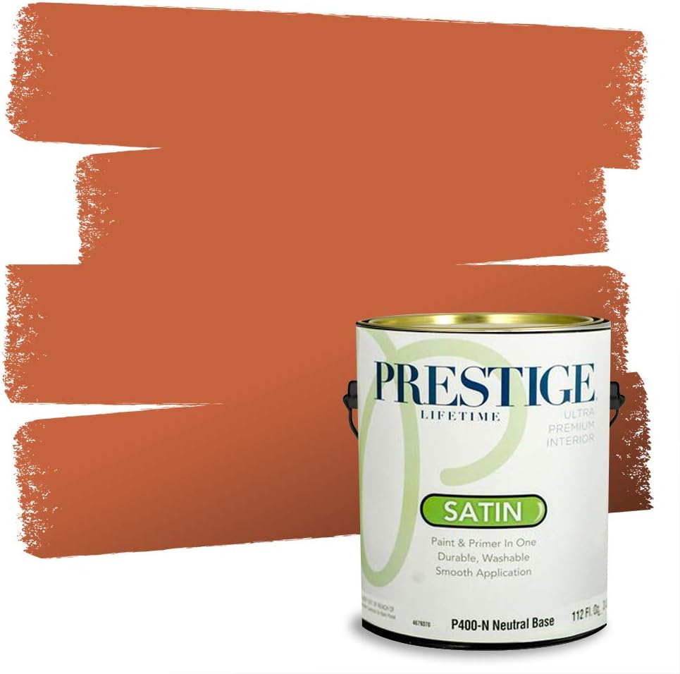 PRESTIGE Paints Exterior Paint and Primer In One, 1-Gallon, Semi-Gloss, Comparable Match of Sherwin Williams* Captivating Cream*