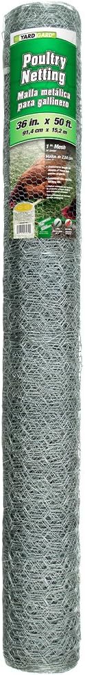YARDGARD 1 Inch Poultry Netting, Chicken Wire Fence, 20 Gauge Galvanized Steel, Rabbit Fencing, Bird Enclosures, Garden Protection and Plant Support, 24 Inches x 150 Feet