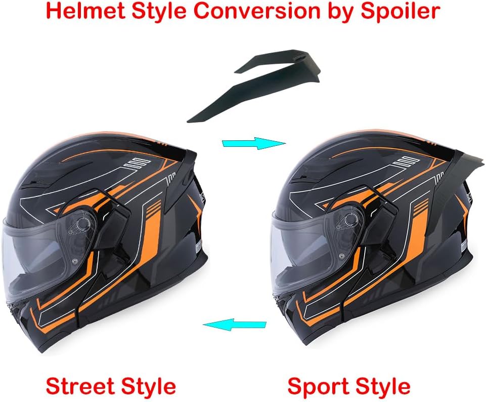 1Storm Motorcycle Modular Full Face Helmet Bike Flip up Dual Visor Sun Shield: HB89 Matt Black