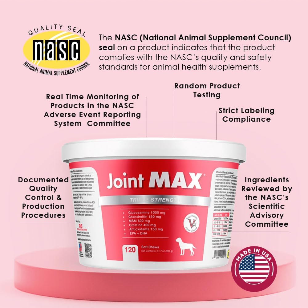 TS Joint Supplement Vet Formulated Pain & Inflammation Relief Treats Hip Dysplasia & Arthritis.Glucosamine, Chondroitin, Turmeric, MSM, HA, Creatine, Omega 3 EPA+DHA. All Dogs 240 Soft Chews