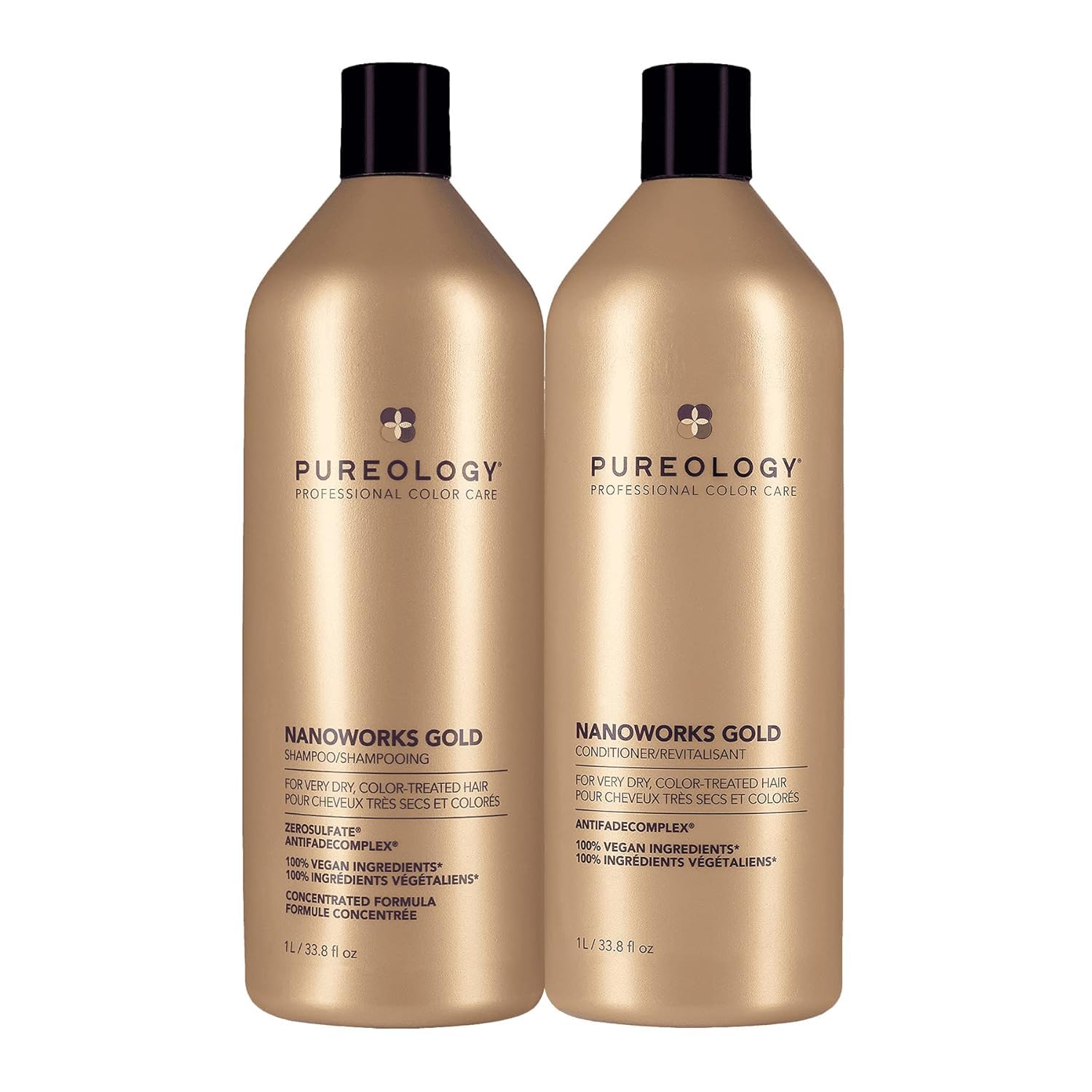 Pureology Nanoworks Gold Shampoo - For Very Dry and Color-Treated Hair, Renews Softness & Shine, Sulfate-Free