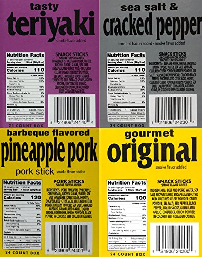 Western's Smokehouse Meat Sticks Variety Pack of 20 – 8 Flavors of Pork and Beef Jerky Sticks - Gluten-Free, MSG-Free, Soy-Free, No Nitrates